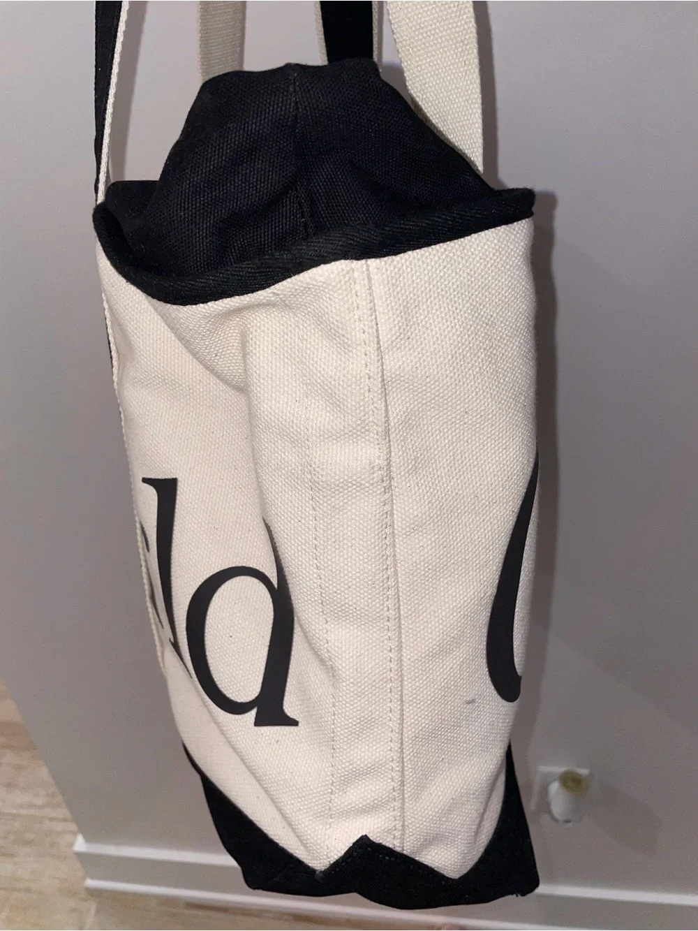 Disney parks color Walt Disney Black & Cream Canvas Tote Bag